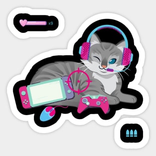 Easily Distracted by Cats and Video Games Sticker